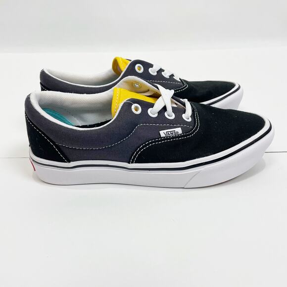 VANS Womens Tri-Tone Shoes US 5 Black Gray Yellow ComfyCush Era Unisex NWOB - Picture 7 of 12